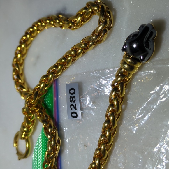 Vintage Fine Gold tone solid collar Panther head closure‎ - Picture 14 of 15